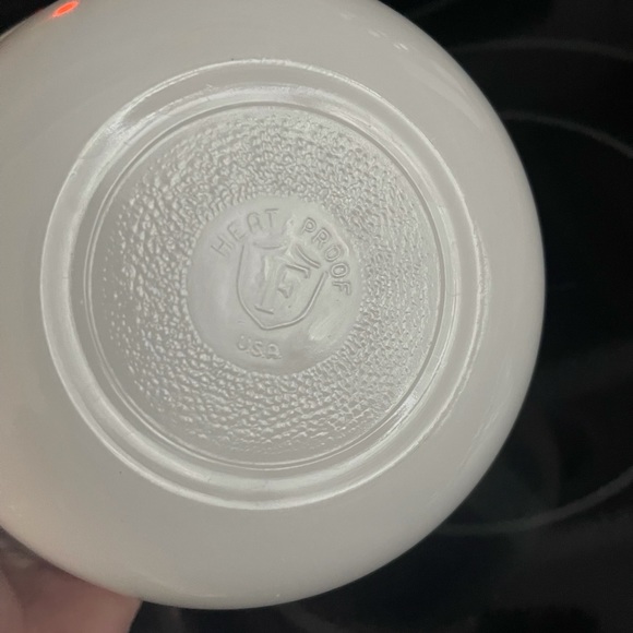 Vintage Federal Milk Glass Bowl Blue Flowers - Picture 3 of 5